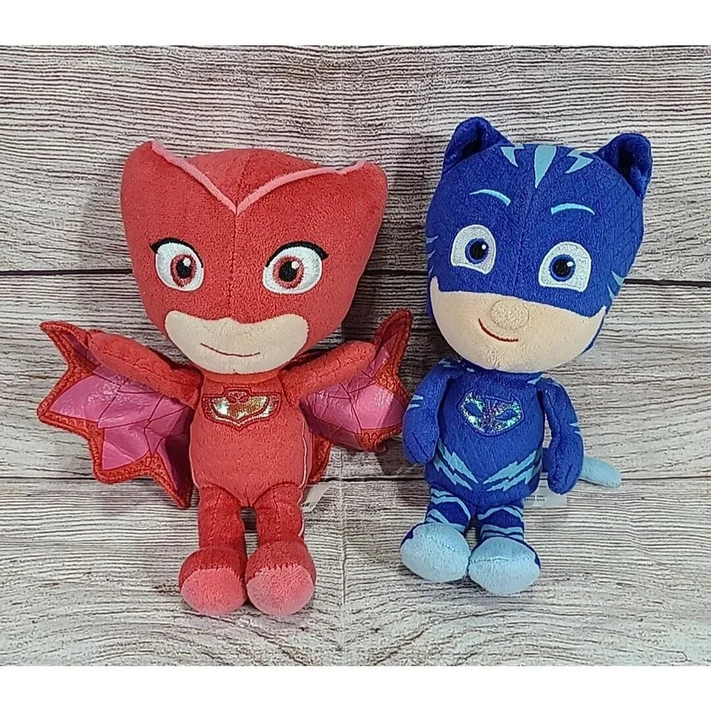 Just Play PJ Masks Plush Catboy and Owlette Stuffed Animals Toy Red Blue 8"